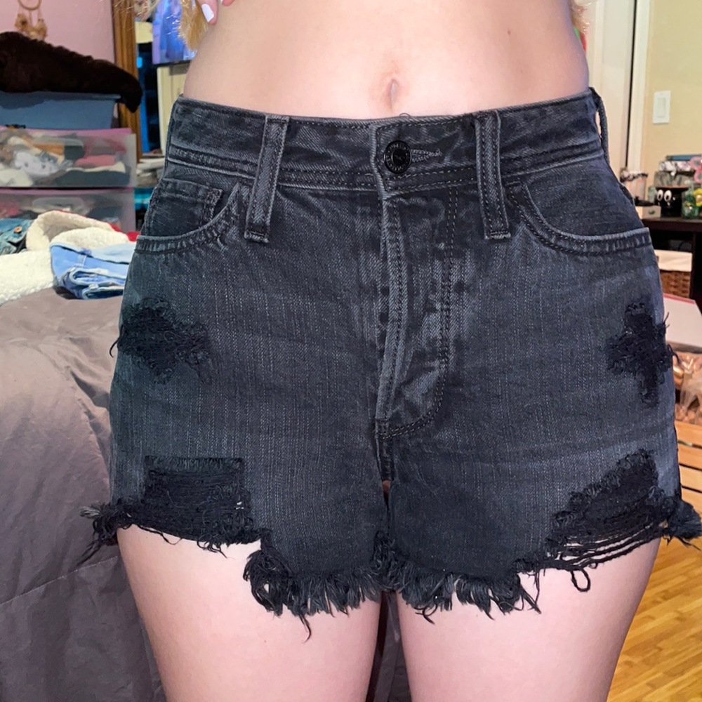 High waisted jeans shorts